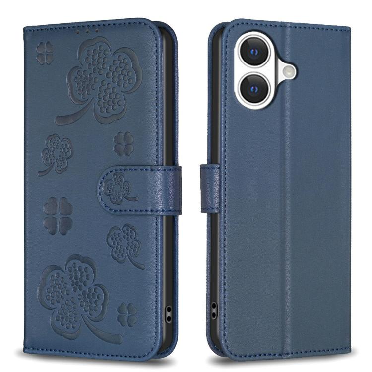 Four-leaf Embossed Leather Phone Case, For iPhone 17 Pro Max, For iPhone 17 Pro, For iPhone 17, For iPhone 17 Air