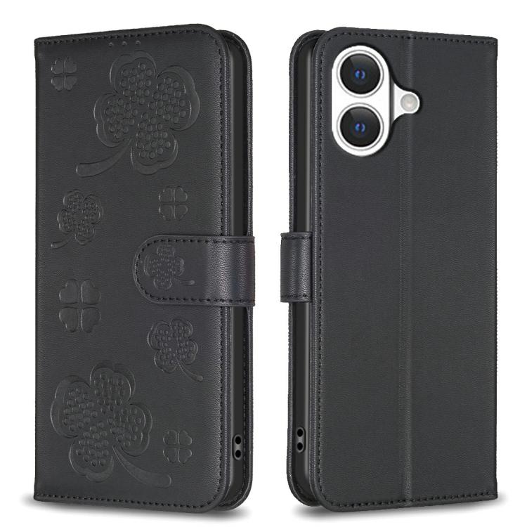 Four-leaf Embossed Leather Phone Case, For iPhone 17 Pro Max, For iPhone 17 Pro, For iPhone 17, For iPhone 17 Air
