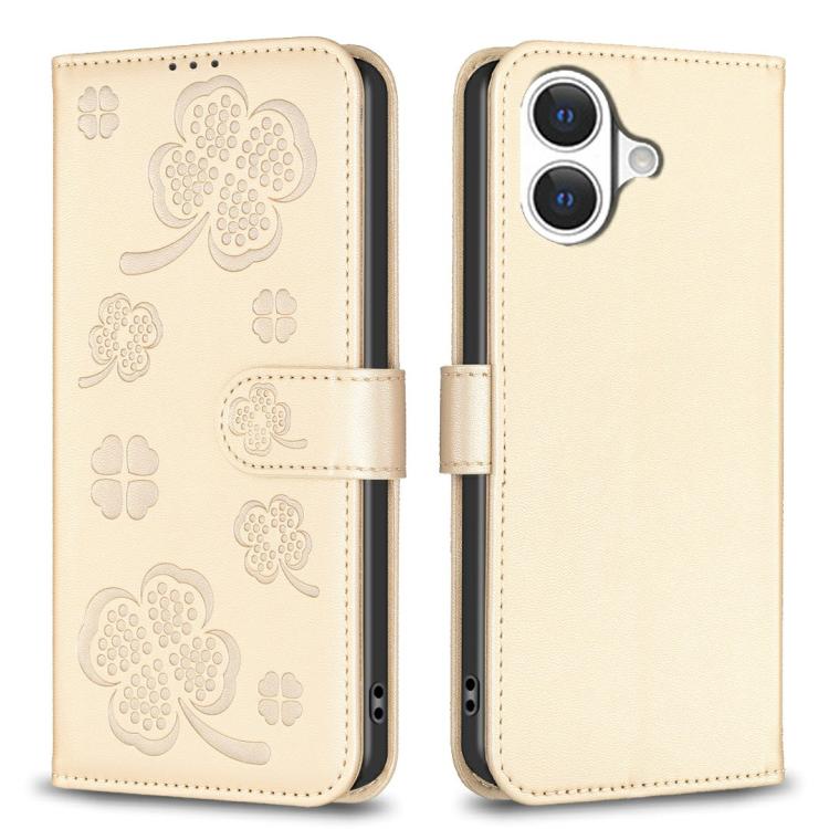 Four-leaf Embossed Leather Phone Case, For iPhone 17 Pro Max, For iPhone 17 Pro, For iPhone 17, For iPhone 17 Air