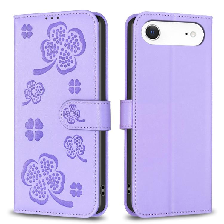Four-leaf Embossed Leather Phone Case, For iPhone 17 Pro Max, For iPhone 17 Pro, For iPhone 17, For iPhone 17 Air