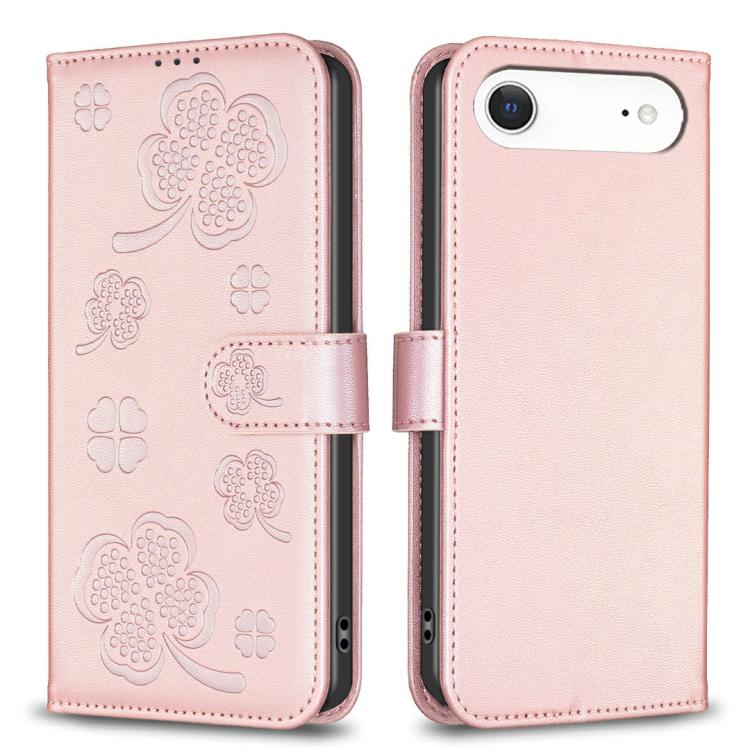 Four-leaf Embossed Leather Phone Case, For iPhone 17 Pro Max, For iPhone 17 Pro, For iPhone 17, For iPhone 17 Air
