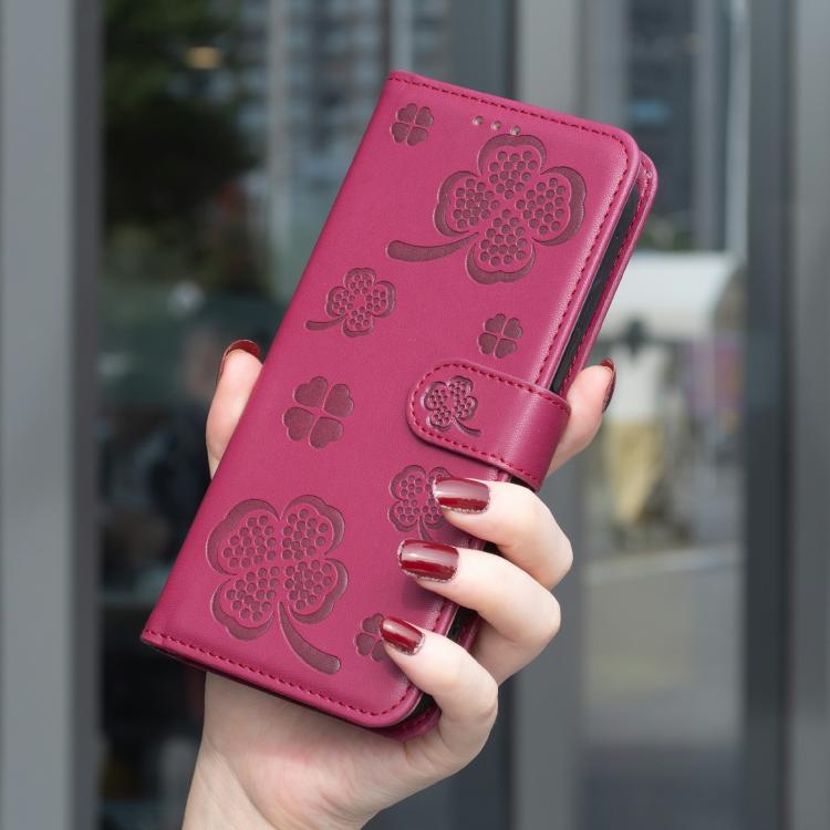 Four-leaf Embossed Leather Phone Case, For iPhone 17 Pro Max, For iPhone 17 Pro, For iPhone 17, For iPhone 17 Air