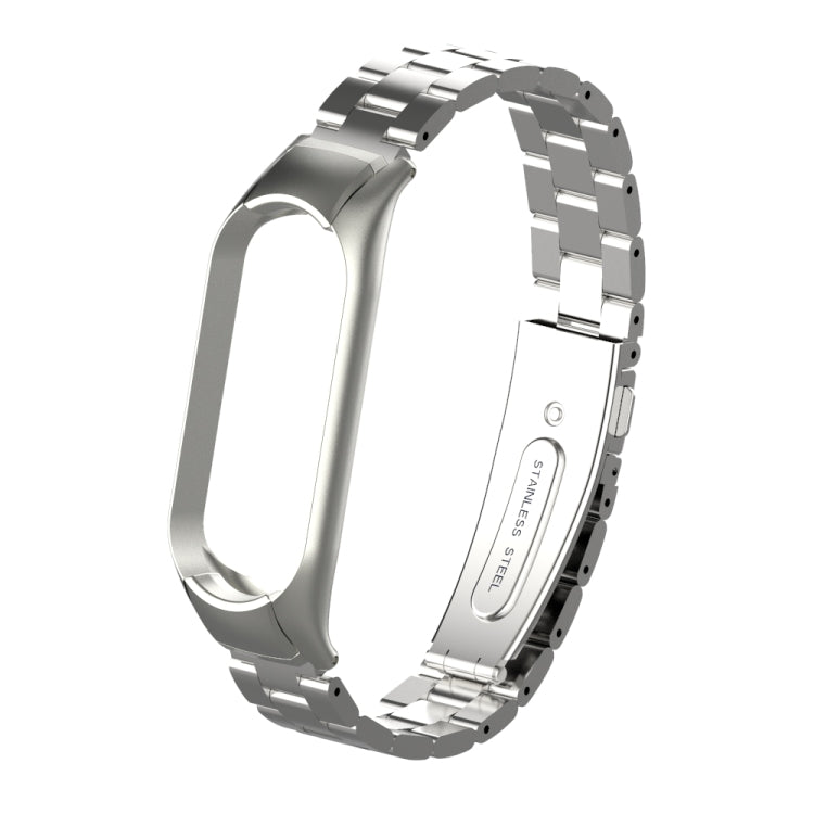Double Spring Solid Three Stainless Steel Solid Color Strap, For Xiaomi Mi Band 5