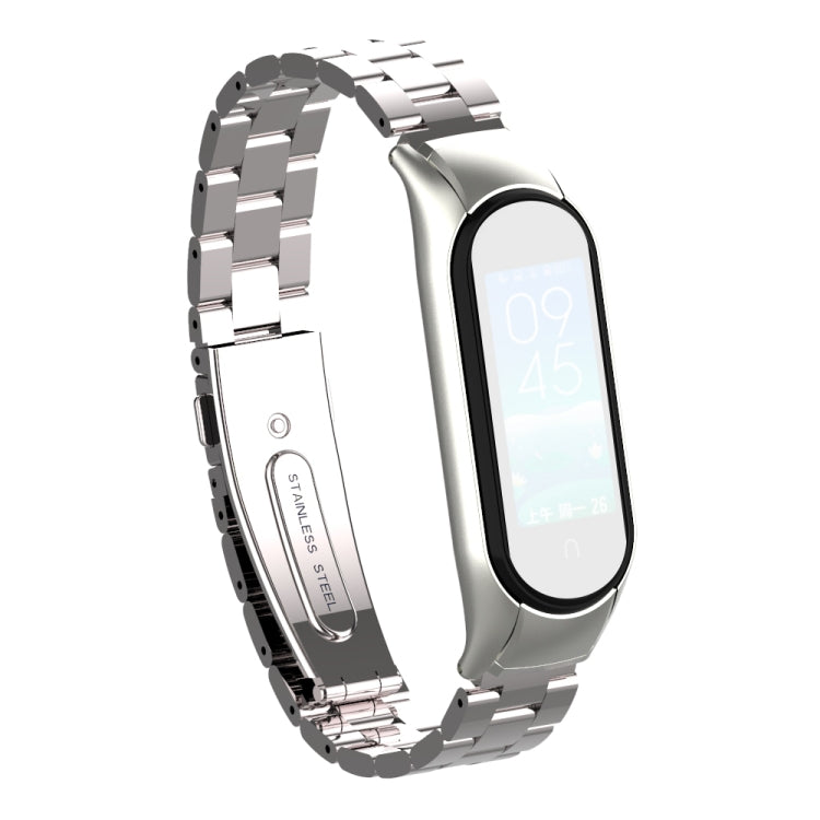 Double Spring Solid Three Stainless Steel Solid Color Strap, For Xiaomi Mi Band 5