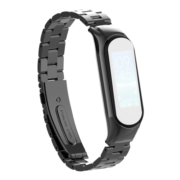 Double Spring Solid Three Stainless Steel Solid Color Strap, For Xiaomi Mi Band 5