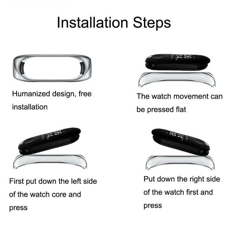 For Xiaomi Mi Band 3 / 4 Metal Heart Shape Replacement Strap Watchband, Black