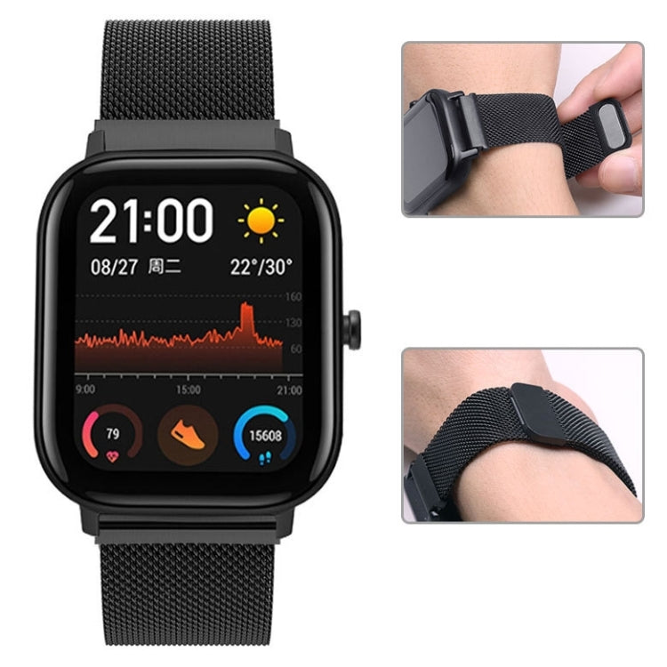 For Huami Amazfit GTS 20mm Milanese Magnetic Metal Replacement Strap Watchband, 20mm