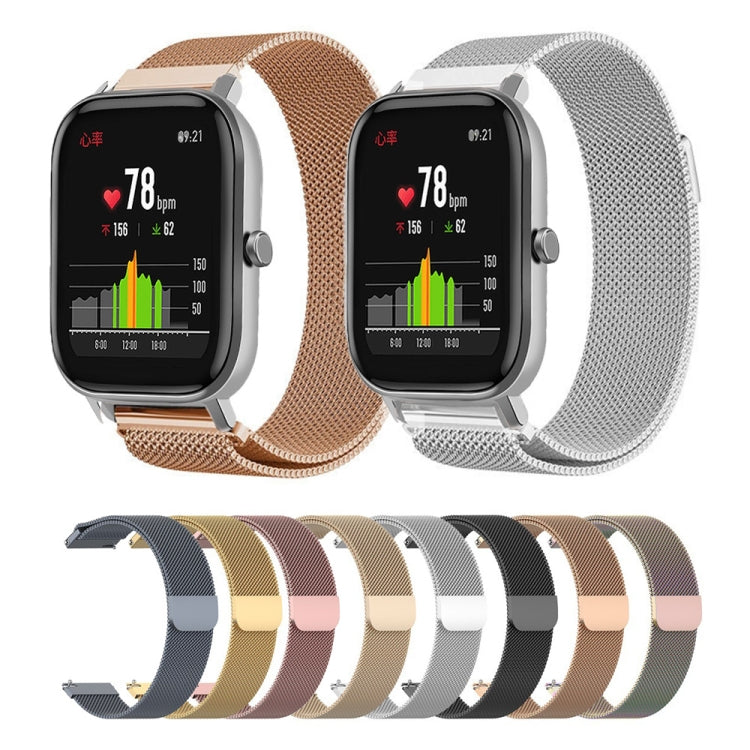 For Huami Amazfit GTS 22mm Milanese Magnetic Metal Replacement Strap Watchband, 22mm