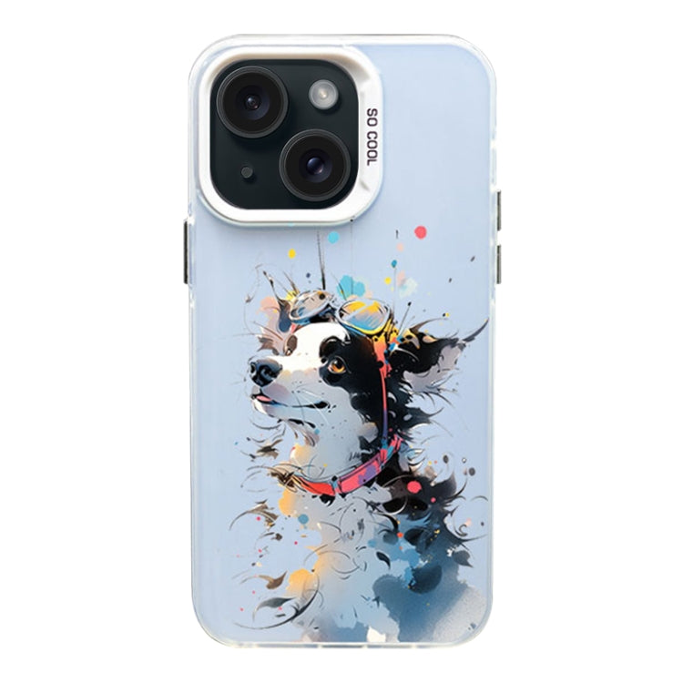 Color Ink Frosted PC+TPU Phone Case, For iPhone 15 Plus