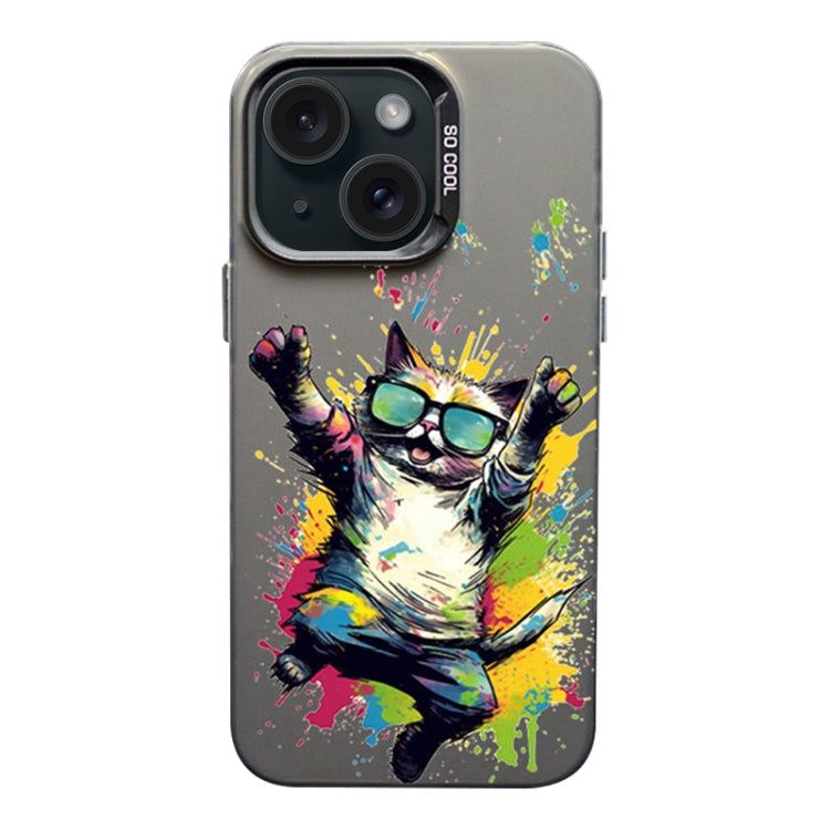 Color Ink Frosted PC+TPU Phone Case, For iPhone 15