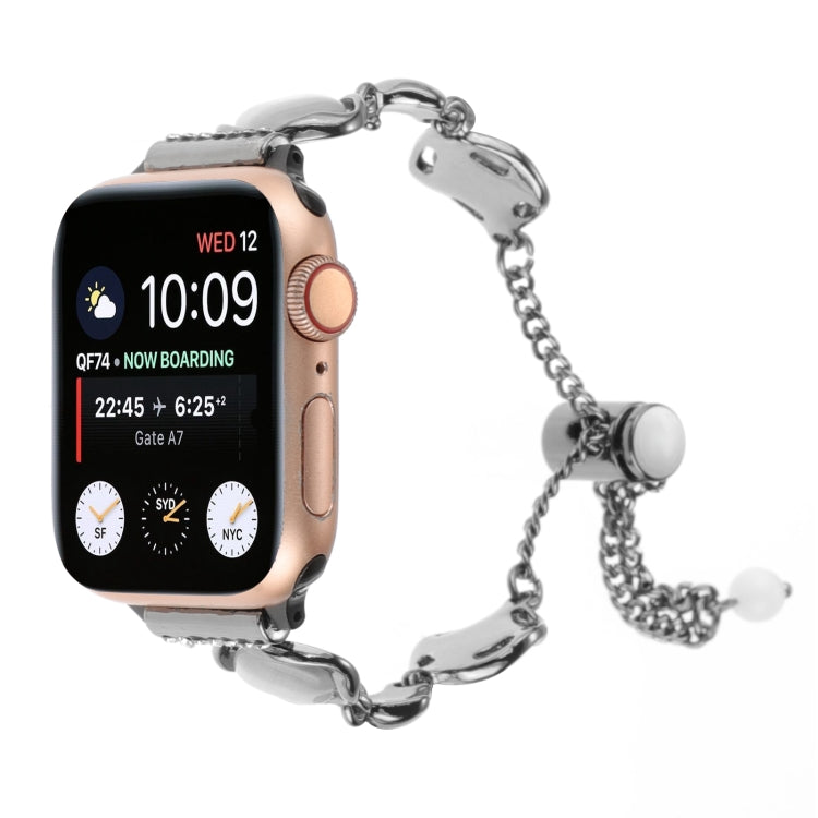 Shell Metal Chain Bracelet Watch Band, For Apple Watch SE 2023 44mm, For Apple Watch SE 2023 40mm, For Apple Watch Ultra 2 49mm, For Apple Watch Series 9 45mm, For Apple Watch Series 9 41mm, For Apple Watch Ultra 49mm