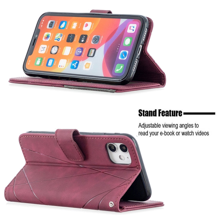 Rhombus Texture Magnetic Buckle Horizontal Flip Leather Case with Holder & Card Slots & Wallet & Photo Frame
