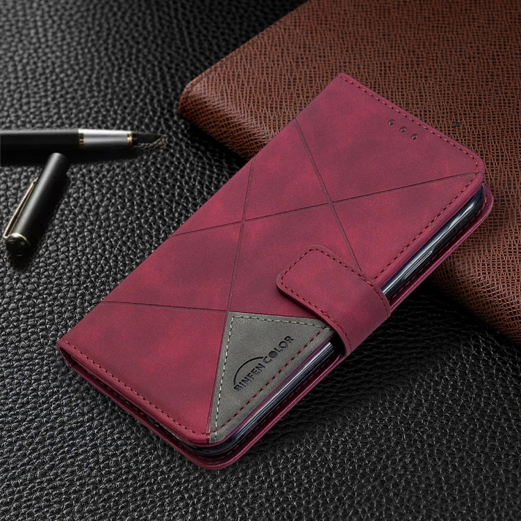 Rhombus Texture Magnetic Buckle Horizontal Flip Leather Case with Holder & Card Slots & Wallet & Photo Frame, For iPhone 11, For Huawei Y5p, For Samsung Galaxy A51