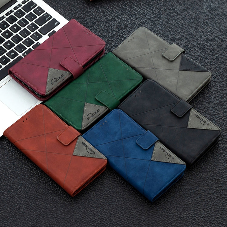 Rhombus Texture Magnetic Buckle Horizontal Flip Leather Case with Holder & Card Slots & Wallet & Photo Frame