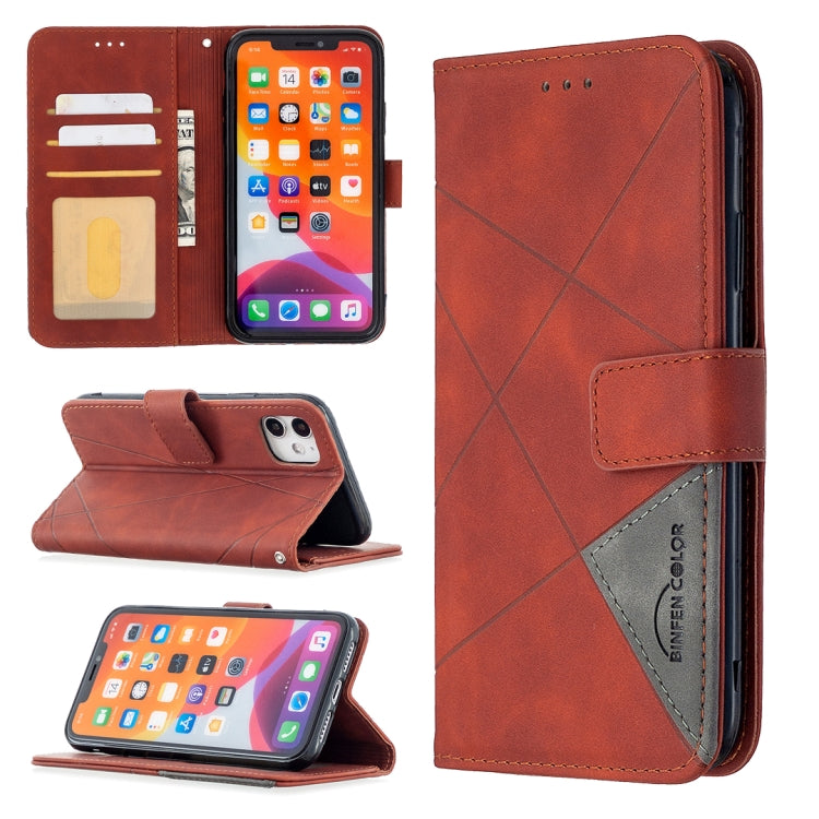 Rhombus Texture Magnetic Buckle Horizontal Flip Leather Case with Holder & Card Slots & Wallet & Photo Frame