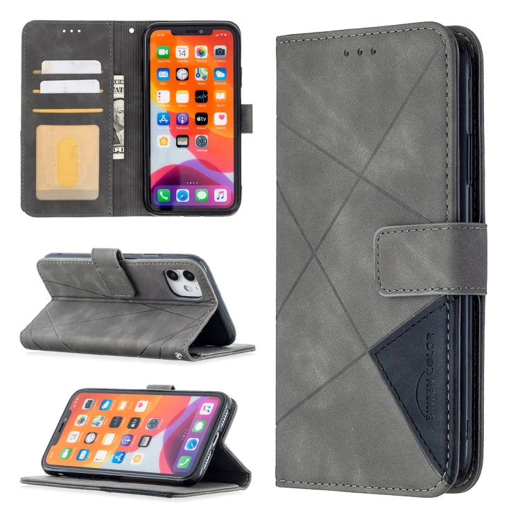 Rhombus Texture Magnetic Buckle Horizontal Flip Leather Case with Holder & Card Slots & Wallet & Photo Frame