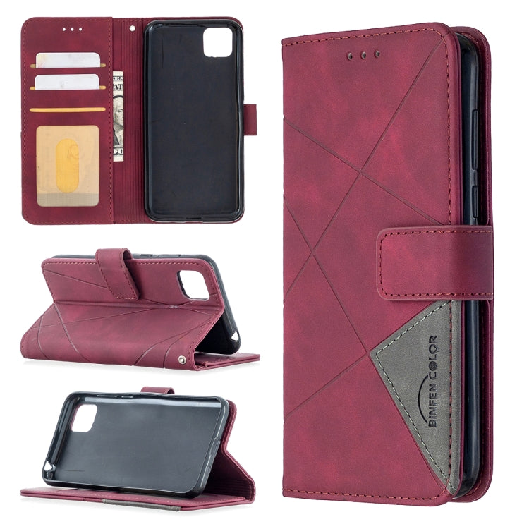 Rhombus Texture Magnetic Buckle Horizontal Flip Leather Case with Holder & Card Slots & Wallet & Photo Frame
