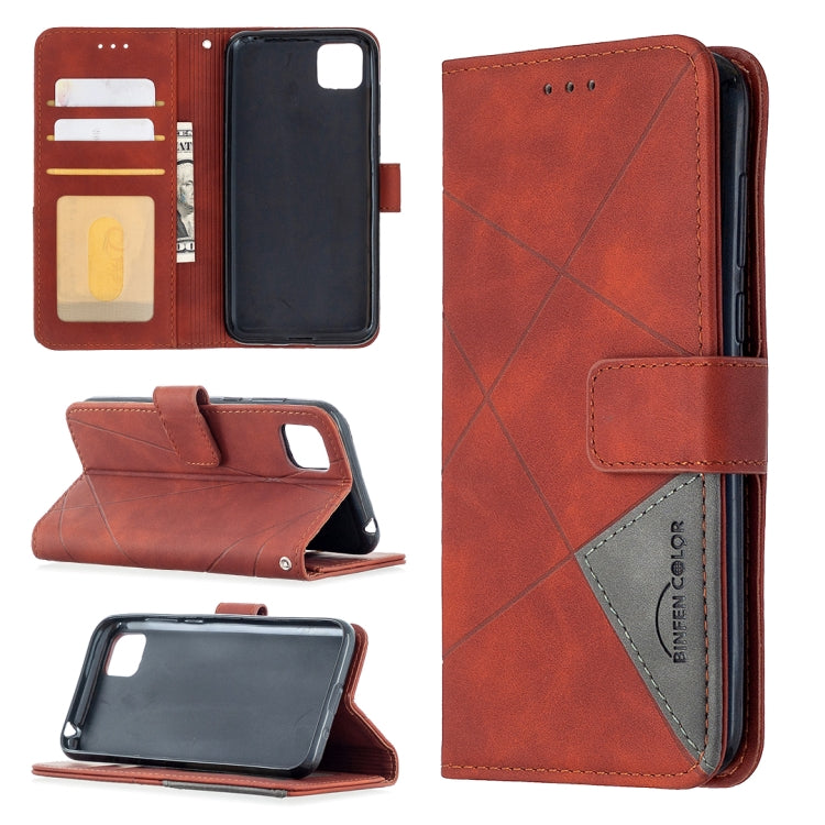 Rhombus Texture Magnetic Buckle Horizontal Flip Leather Case with Holder & Card Slots & Wallet & Photo Frame