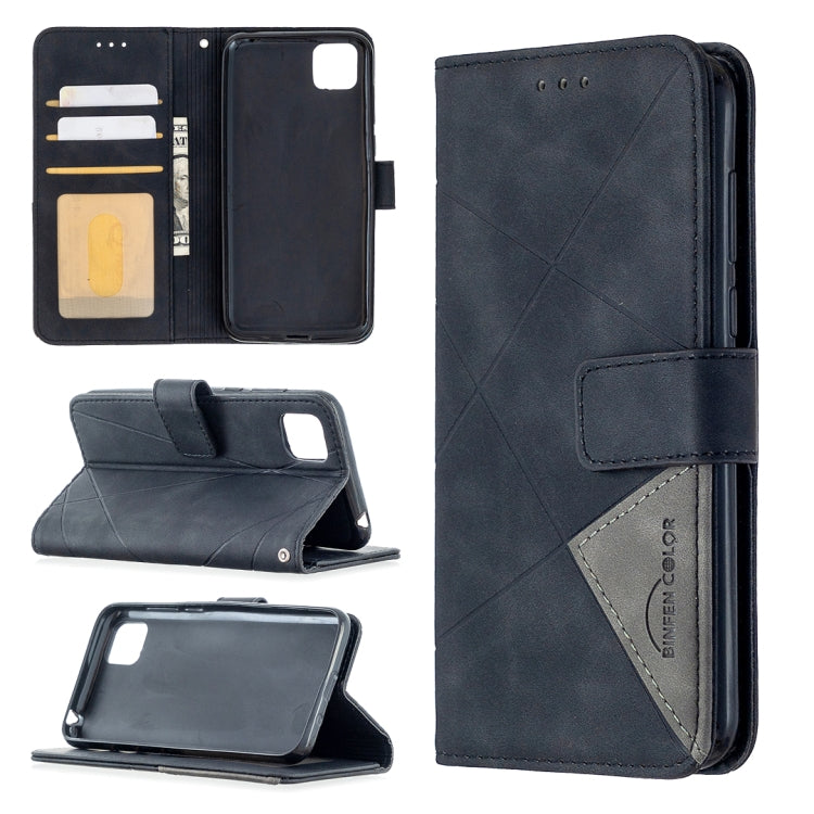 Rhombus Texture Magnetic Buckle Horizontal Flip Leather Case with Holder & Card Slots & Wallet & Photo Frame