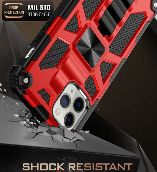 Magnetic kickstand holder feature on shockproof iPhone 12 Pro Max protective case