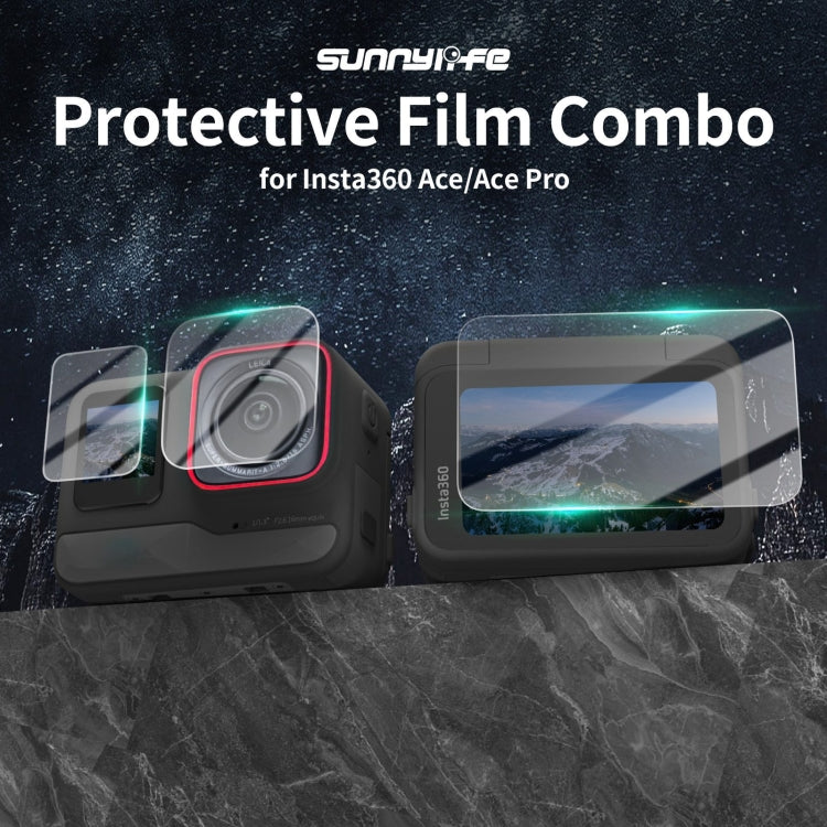 Sunnylife 3 in 1 Rear & Front Screen Lens Explosion proof Film, For Insta360 Ace Pro, For Insta360 Ace