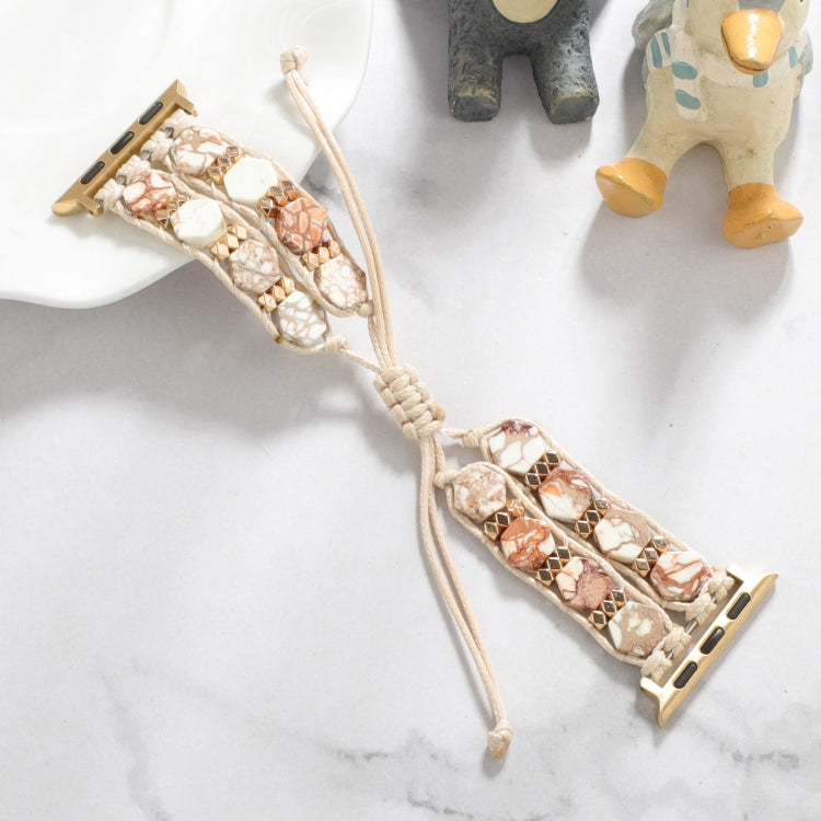 Hexagonal Stones Drawstring Chain Watch Band, For Apple Watch SE 40mm, For Apple Watch SE 44mm, For Apple Watch Series 6 40mm, For Apple Watch Series 6 44mm, For Apple Watch Series 5 44mm, For Apple Watch Series 5 40mm