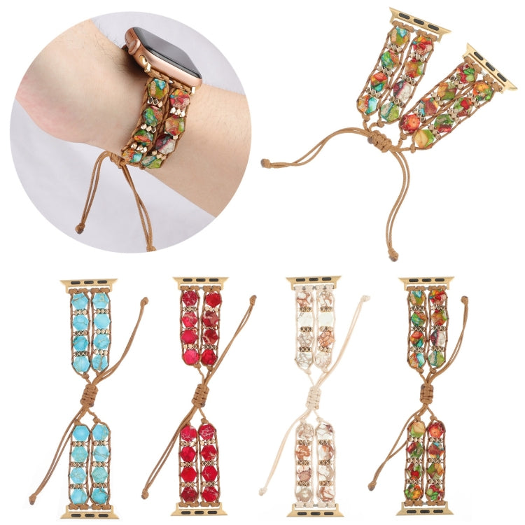 Hexagonal Stones Drawstring Chain Watch Band, For Apple Watch SE 40mm, For Apple Watch SE 44mm, For Apple Watch Series 6 40mm, For Apple Watch Series 6 44mm, For Apple Watch Series 5 44mm, For Apple Watch Series 5 40mm