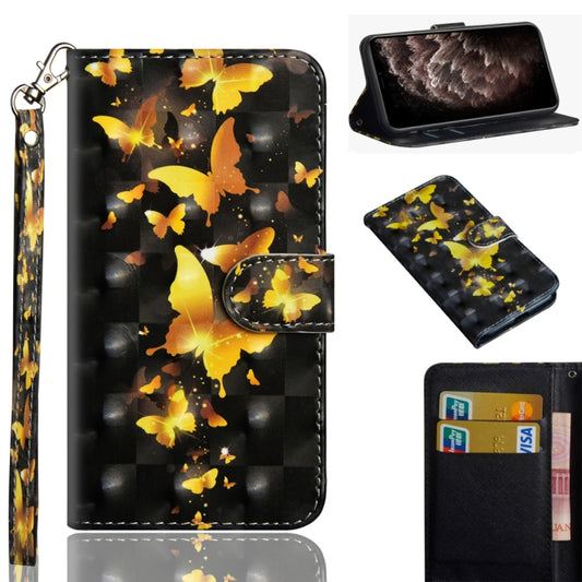 3D painting horizontal flip leather case iPhone 11 Pro Max with card slots and lanyard