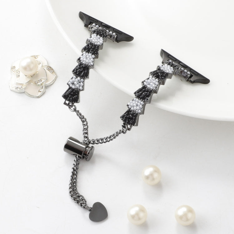 Shell Beads Chain Bracelet Metal Watch Band, For Apple Watch SE 2023 44mm, For Apple Watch SE 2023 40mm, For Apple Watch Ultra 2 49mm, For Apple Watch Series 9 45mm, For Apple Watch Series 9 41mm, For Apple Watch Ultra 49mm