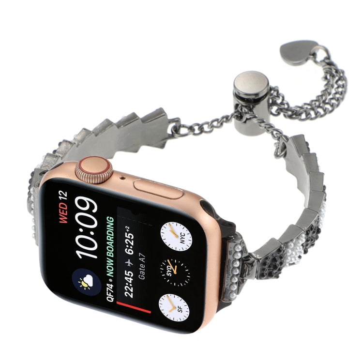 Shell Beads Chain Bracelet Metal Watch Band, For Apple Watch Series 4 44mm, For Apple Watch Series 4 40mm, For Apple Watch Series 3 38mm, For Apple Watch Series 3 42mm, For Apple Watch Series 2 42mm, For Apple Watch Series 2 38mm