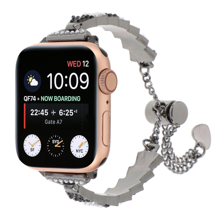 Shell Beads Chain Bracelet Metal Watch Band, For Apple Watch 42mm, For Apple Watch 38mm