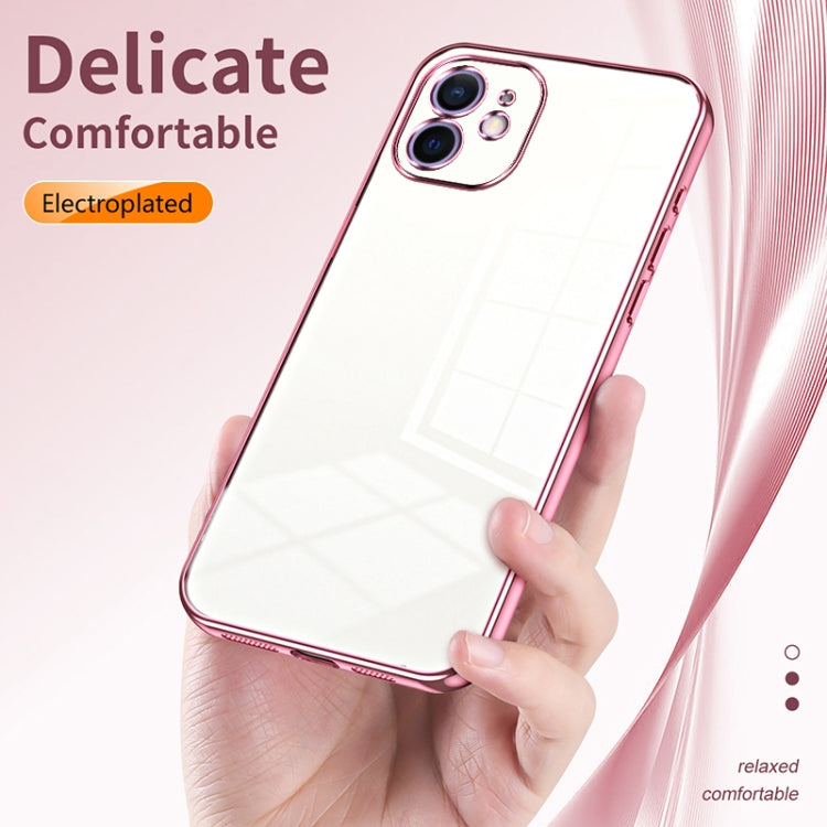 Transparent Plating Fine Hole Phone Case, For iPhone 12, For iPhone 12 Pro Max, For iPhone 12 Pro