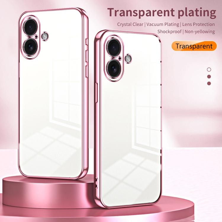 Transparent Plating Fine Hole Phone Case, For iPhone 17, For iPhone Air, For iPhone 16 Pro Max
