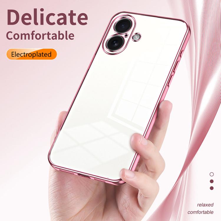 Transparent Plating Fine Hole Phone Case, For iPhone 17, For iPhone Air, For iPhone 16 Pro Max
