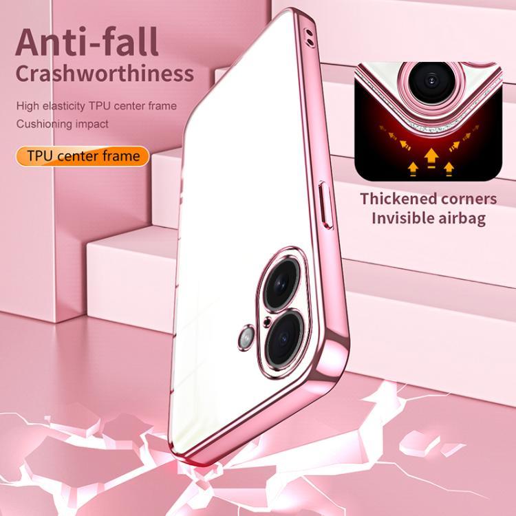 Transparent Plating Fine Hole Phone Case, For iPhone 17, For iPhone Air, For iPhone 16 Pro Max