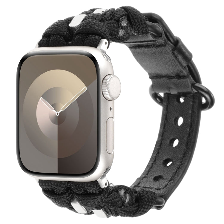 Paracord Genuine Leather Watch Band, For Apple Watch Series 3 42mm, For Apple Watch Series 2 42mm, For Apple Watch Series 2 38mm