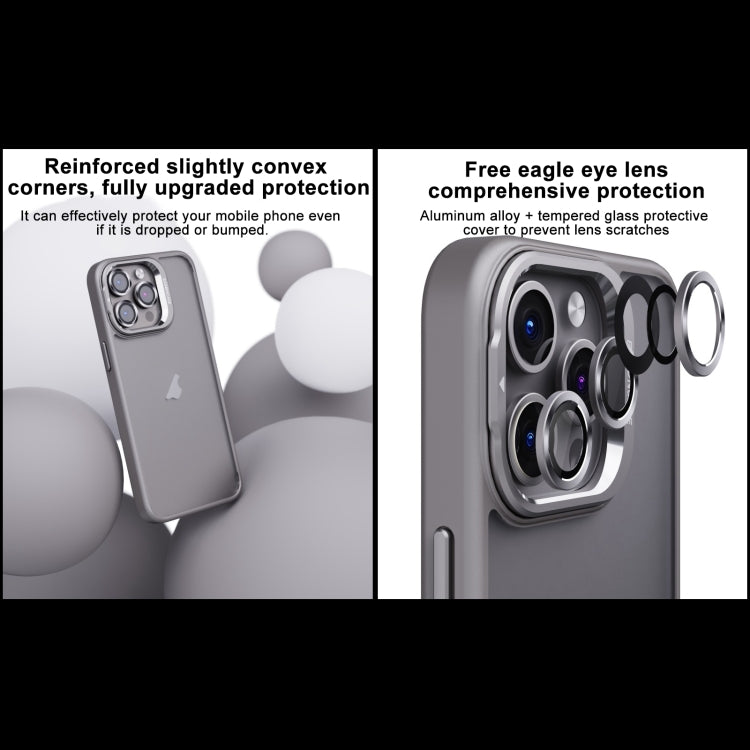 Coque de téléphone givrée en PC + TPU avec support d'objectif invisible, pour iPhone 15 Pro Max, iPhone 15 Pro, iPhone 15 Plus, iPhone 15