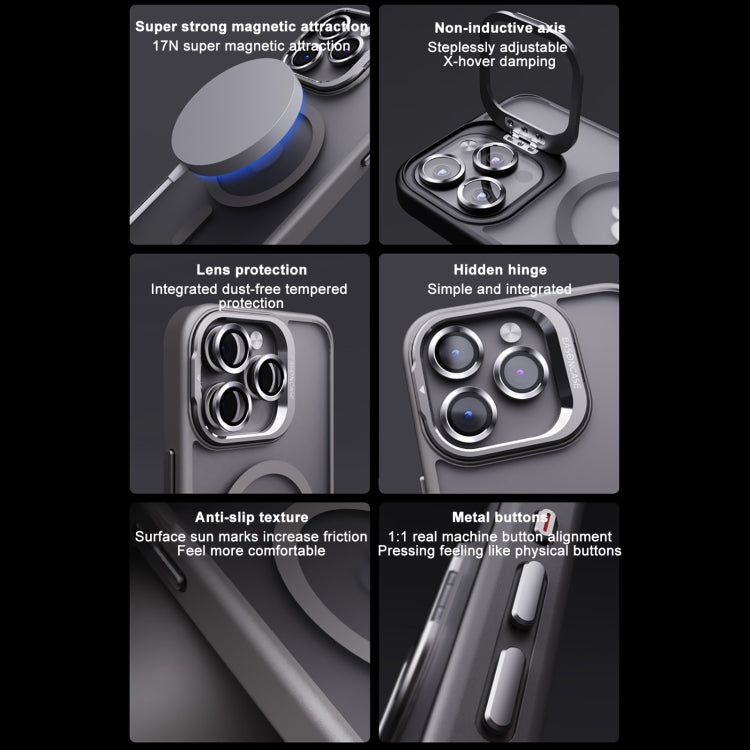 Invisible Lens Holder PC + TPU Frosted MagSafe Phone Case, For iPhone 15 Pro Max, For iPhone 15 Pro, For iPhone 15 Plus