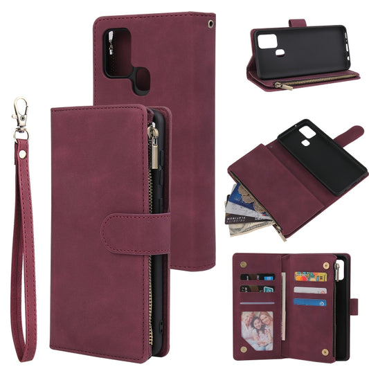 Samsung Galaxy A21s leather flip case with card slots, wallet, and photo frame feature