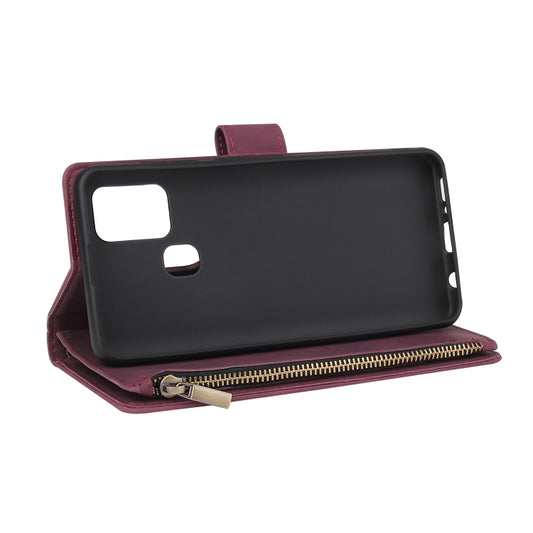 Samsung A21s flip case displaying built-in photo frame and stand functionality