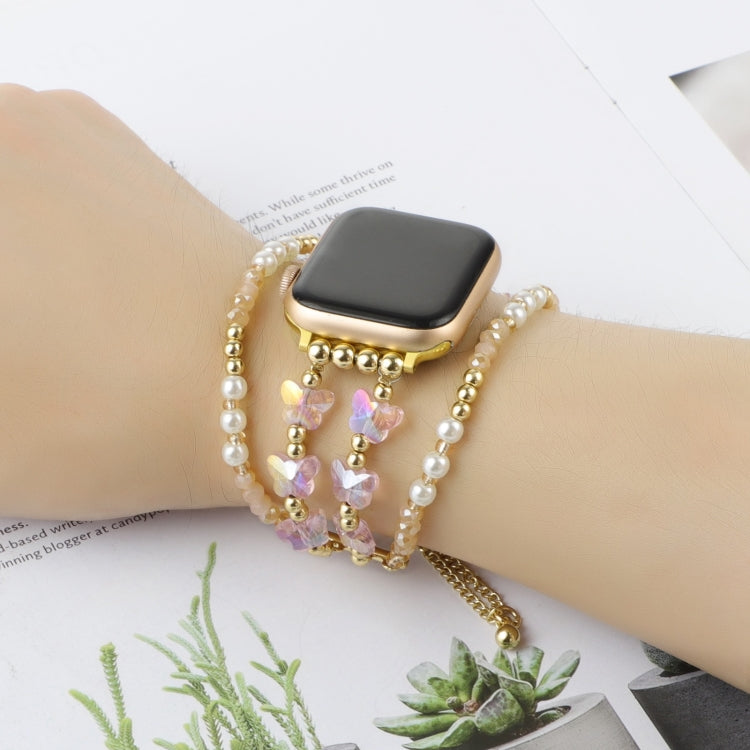 Butterfly Chain Bracelet Metal Watch Band, For Apple Watch SE 2022 40mm, For Apple Watch SE 2022 44mm, For Apple Watch Series 7 41mm, For Apple Watch Series 7 45mm
