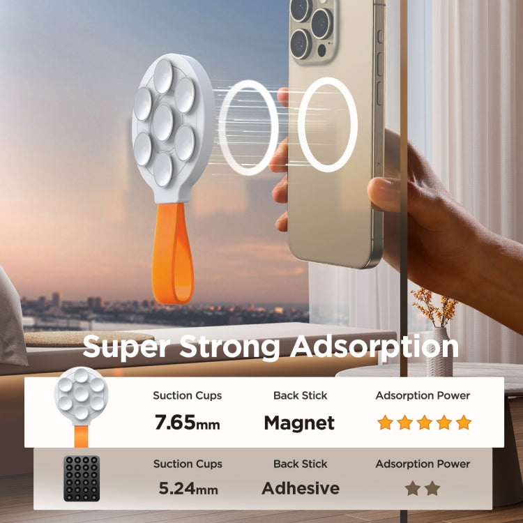 JOYROOM JR-ZS393 Suction Cup Magnetic Phone Holder, JR-ZS393 (White Orange)