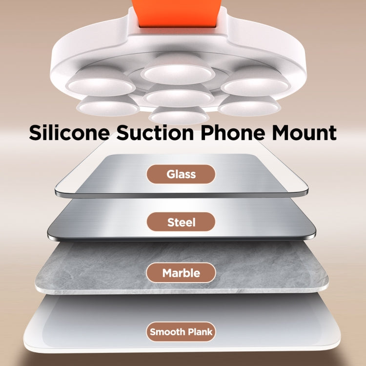 JOYROOM JR-ZS393 Suction Cup Magnetic Phone Holder, JR-ZS393 (White Orange)
