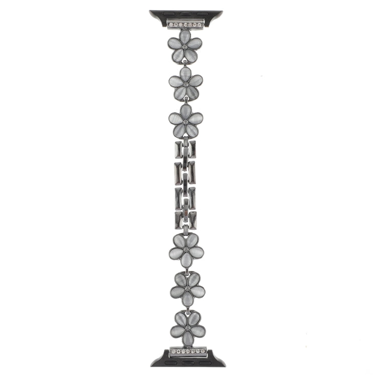 5-petaled Flower Zinc Alloy Chain Watch Band, For Apple Watch Series 6 44mm, For Apple Watch Series 5 44mm, For Apple Watch Series 5 40mm