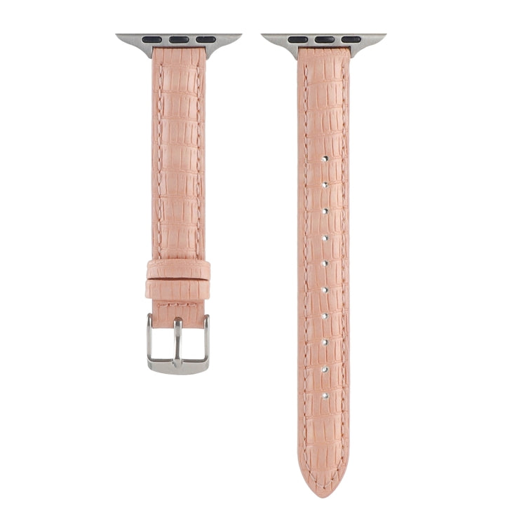Slim Crocodile Leather Watch Band, For Apple Watch Series 9 45mm, For Apple Watch Series 9 41mm, For Apple Watch Ultra 49mm
