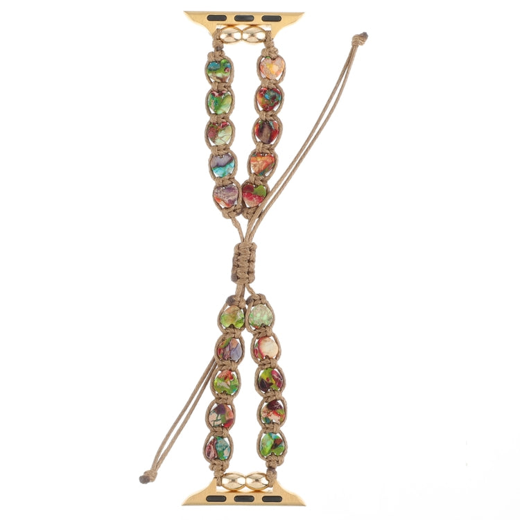 Heart Stones Drawstring Chain Watch Band, For Apple Watch SE 40mm, For Apple Watch SE 44mm, For Apple Watch Series 6 40mm, For Apple Watch Series 6 44mm, For Apple Watch Series 5 44mm, For Apple Watch Series 5 40mm