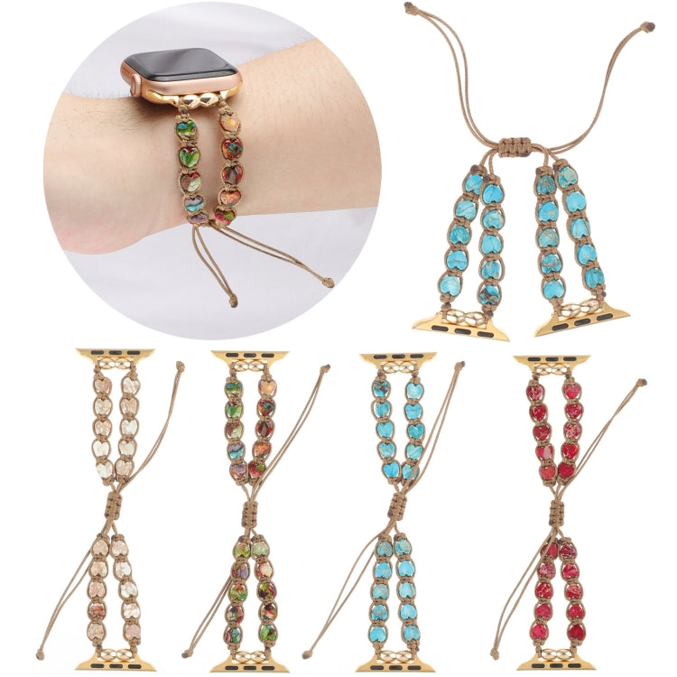 Heart Stones Drawstring Chain Watch Band, For Apple Watch SE 40mm, For Apple Watch SE 44mm, For Apple Watch Series 6 40mm, For Apple Watch Series 6 44mm, For Apple Watch Series 5 44mm, For Apple Watch Series 5 40mm