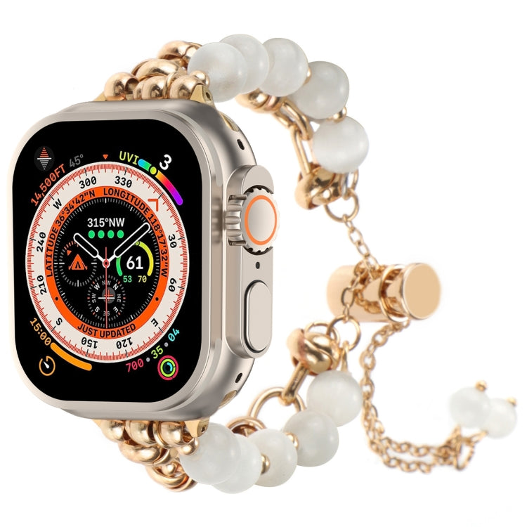 Pearl Chain Metal Bracelet Watch Band, For Apple Watch SE 2023 44mm, For Apple Watch SE 2023 40mm, For Apple Watch Ultra 2 49mm, For Apple Watch Series 9 45mm, For Apple Watch Series 9 41mm, For Apple Watch Ultra 49mm, For Apple Watch Series 8 41mm����...