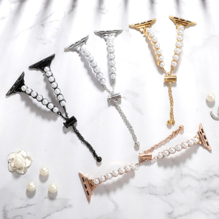 Pearl Bracelet Metal Watch Band, For Apple Watch SE 40mm, For Apple Watch SE 44mm, For Apple Watch Series 6 40mm, For Apple Watch Series 6 44mm, For Apple Watch Series 5 44mm, For Apple Watch Series 5 40mm