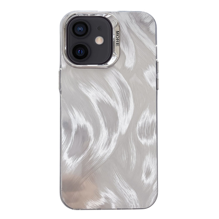 Color Silver IMD Feather Pattern Shockproof Phone Case, For iPhone 15 Pro Max, For iPhone 15 Pro, For iPhone 15, For iPhone 14, For iPhone 14 Pro, For iPhone 14 Pro Max, For iPhone 13 Pro Max, For iPhone 13 Pro, For iPhone 13, For iPhone 12������������...